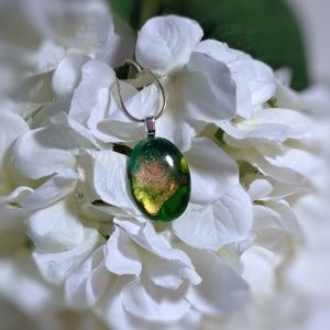 Hand Painted Glass Necklace - Inner Light 242